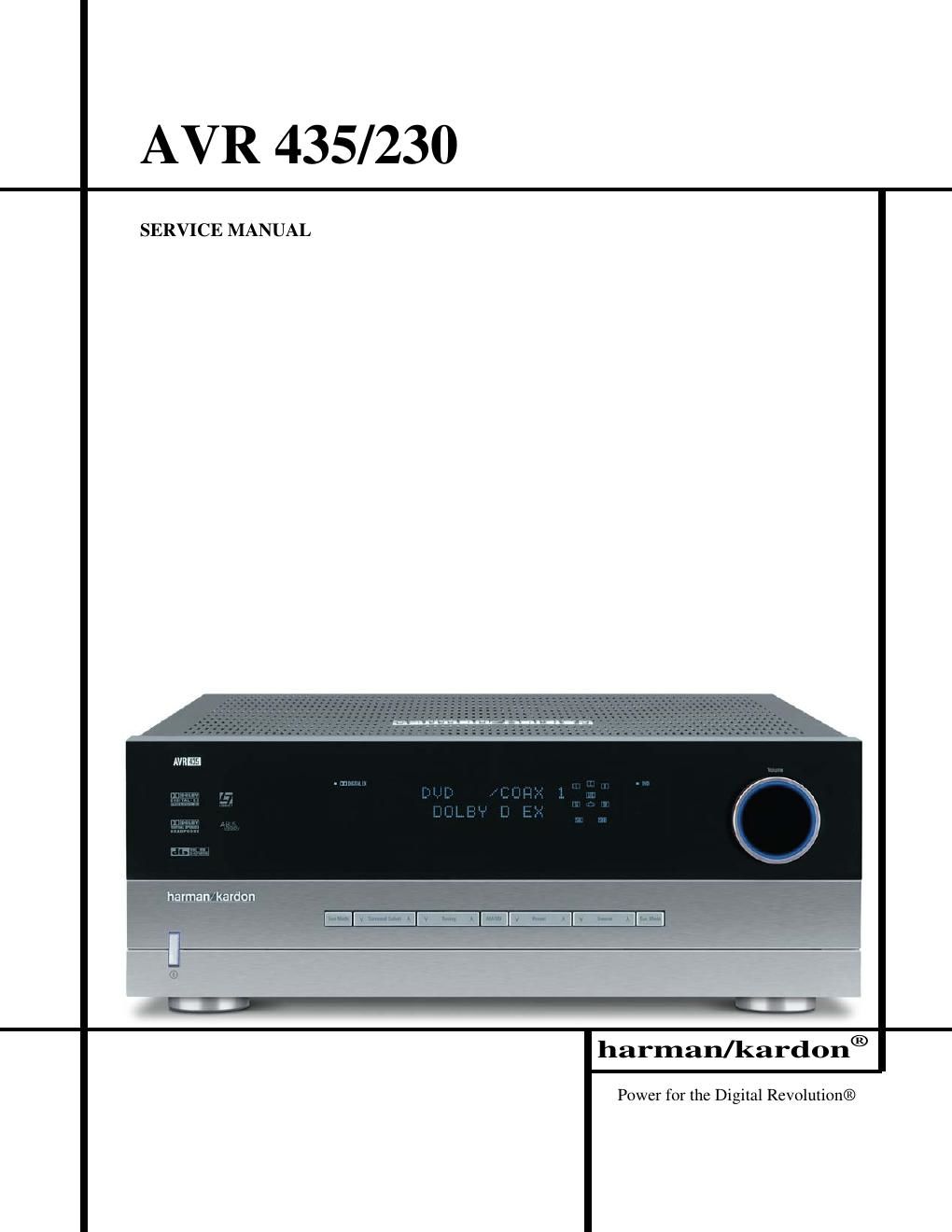 harman kardon avr 435 service manual