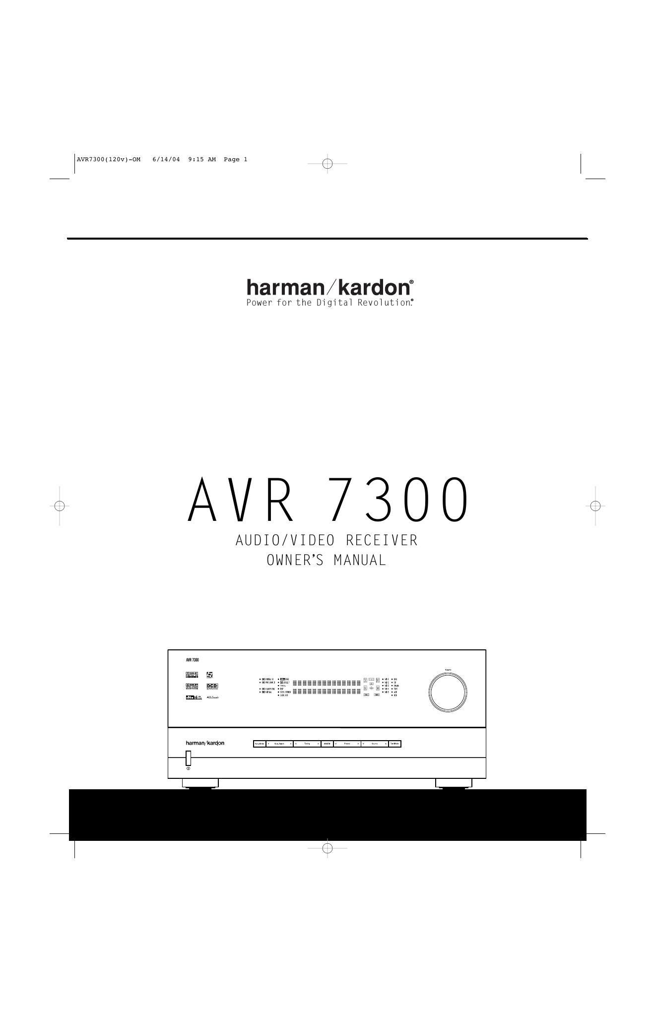 harman kardon avr 7300 owners manual