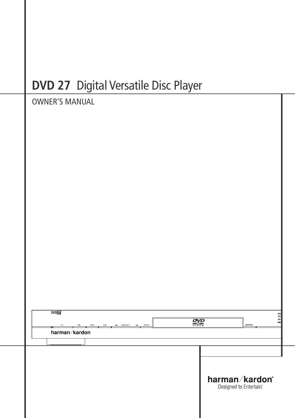 harman kardon dvd 27 owners manual