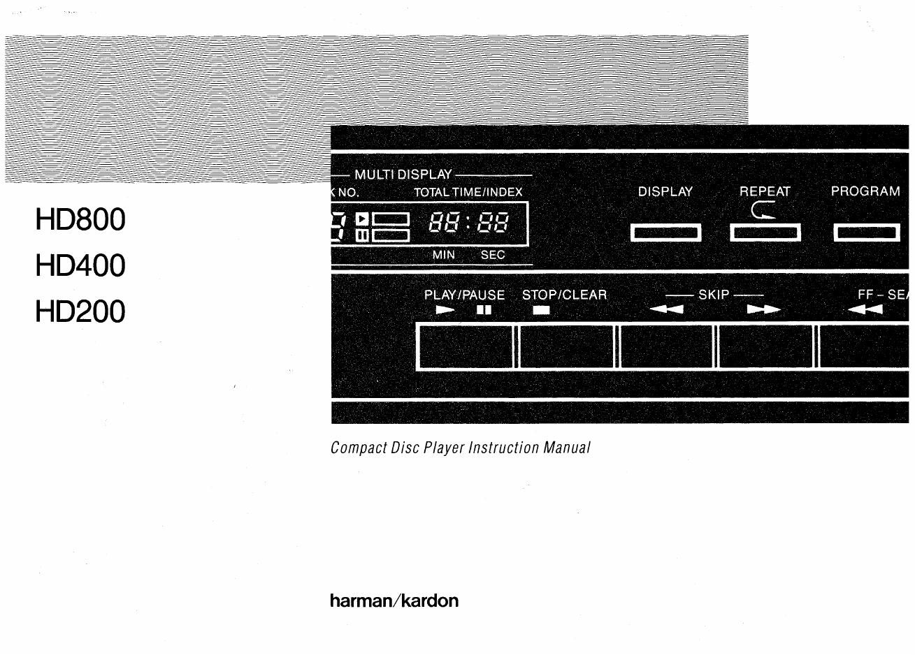 harman kardon hd 200 400 800 owners manual