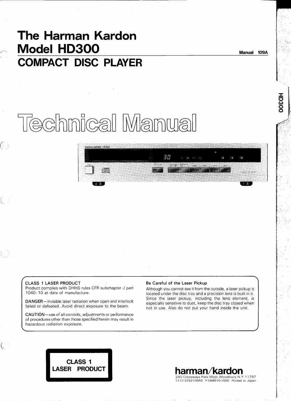 harman kardon hd 300 service manual