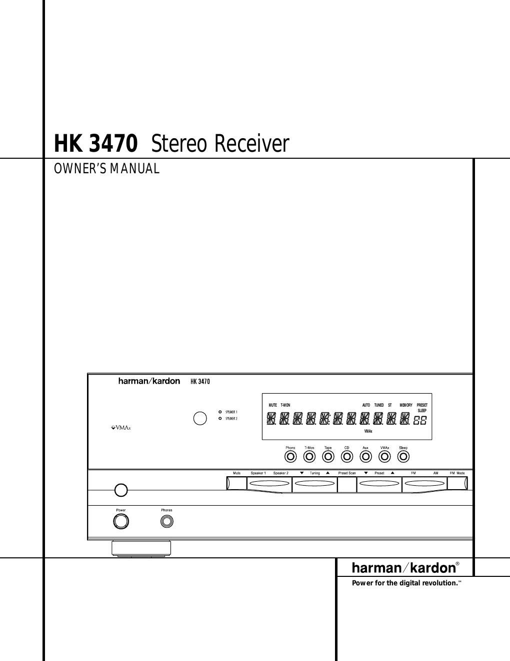 harman kardon hk 3470 owners manual