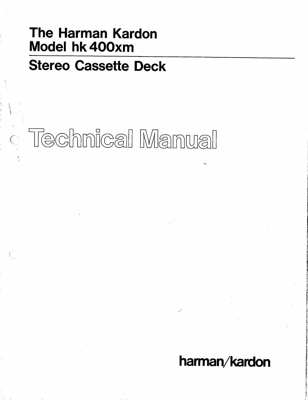 harman kardon hk 400 xm service manual