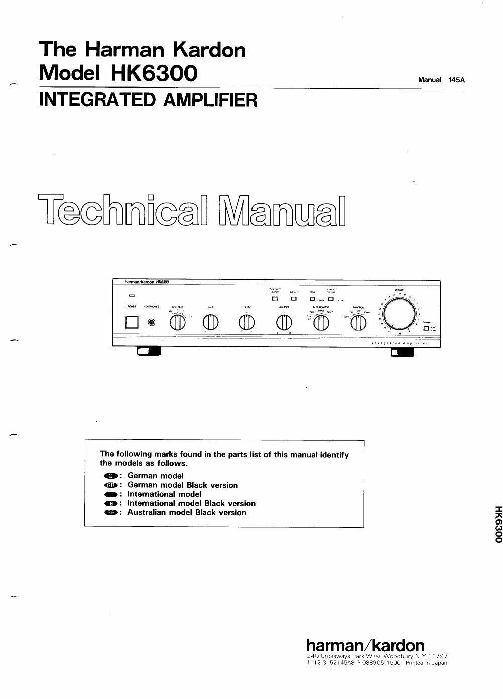 harman kardon hk 6300 service manual