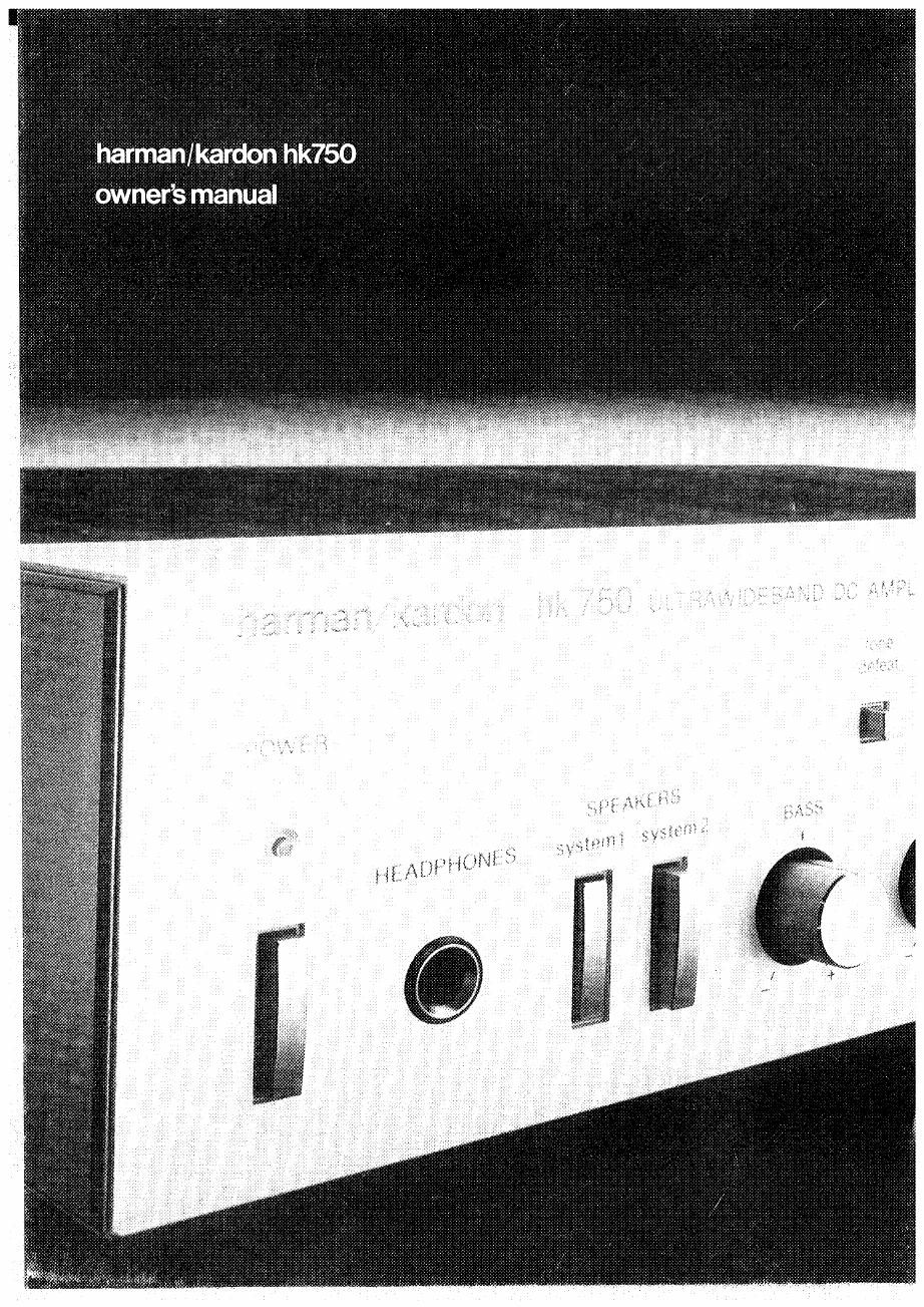 harman kardon hk 750 owners manual