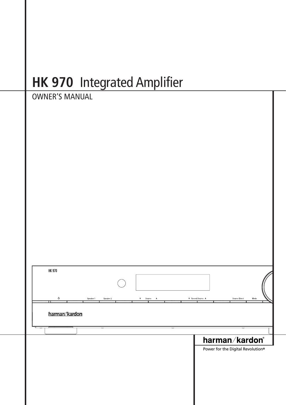 harman kardon hk 970 owners manual