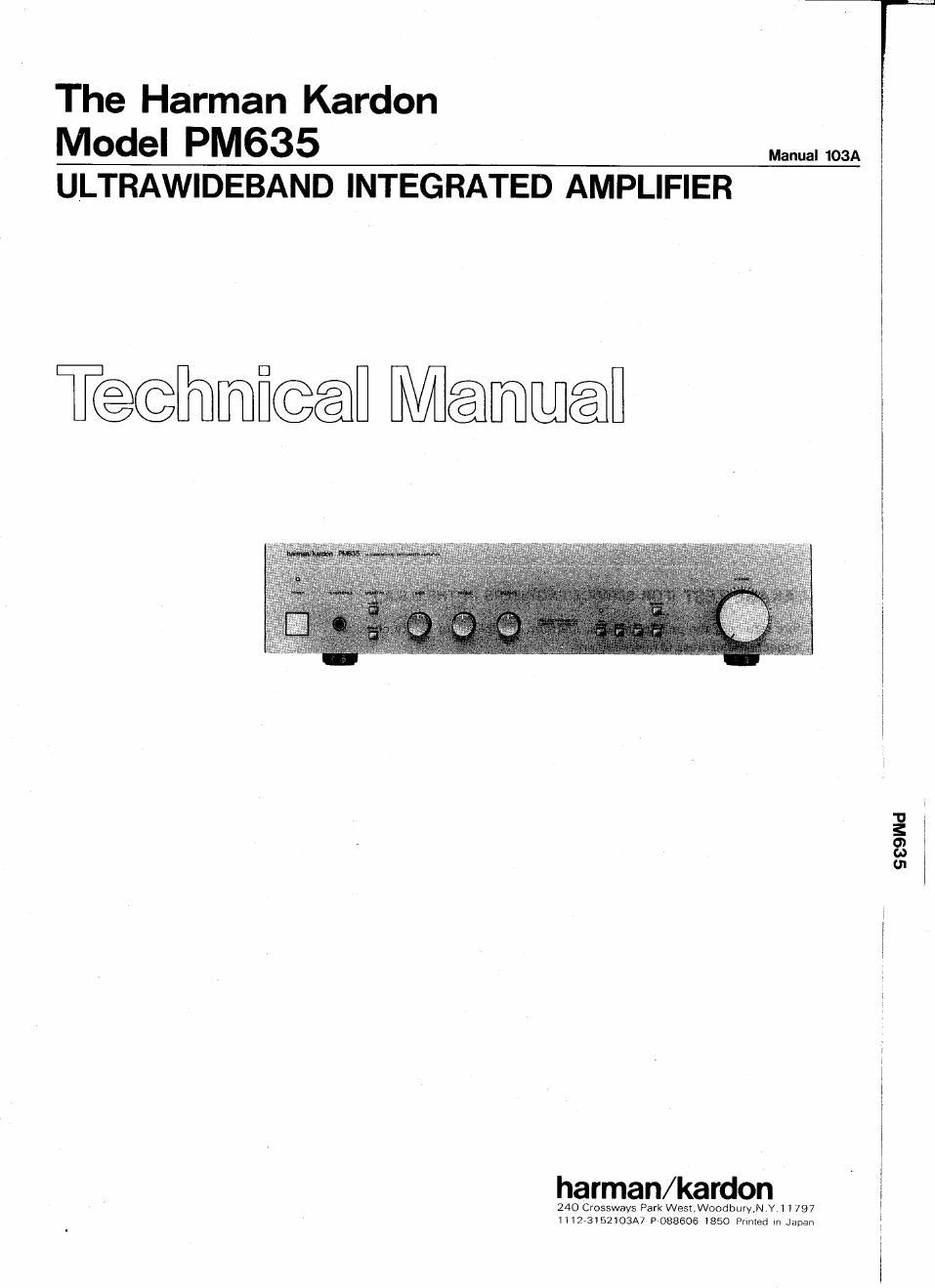 harman kardon pm 635 service manual