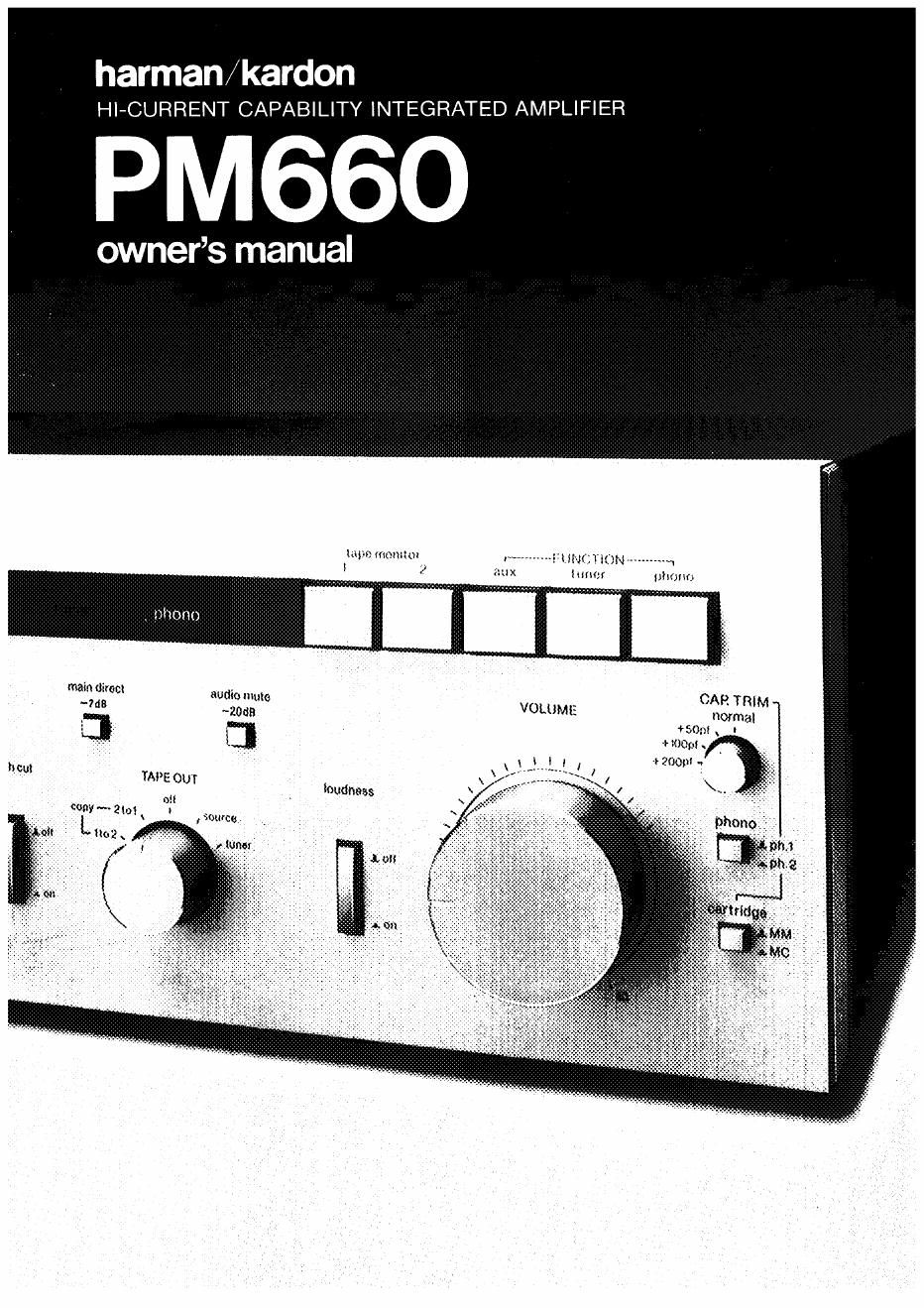 harman kardon pm 660 owners manual