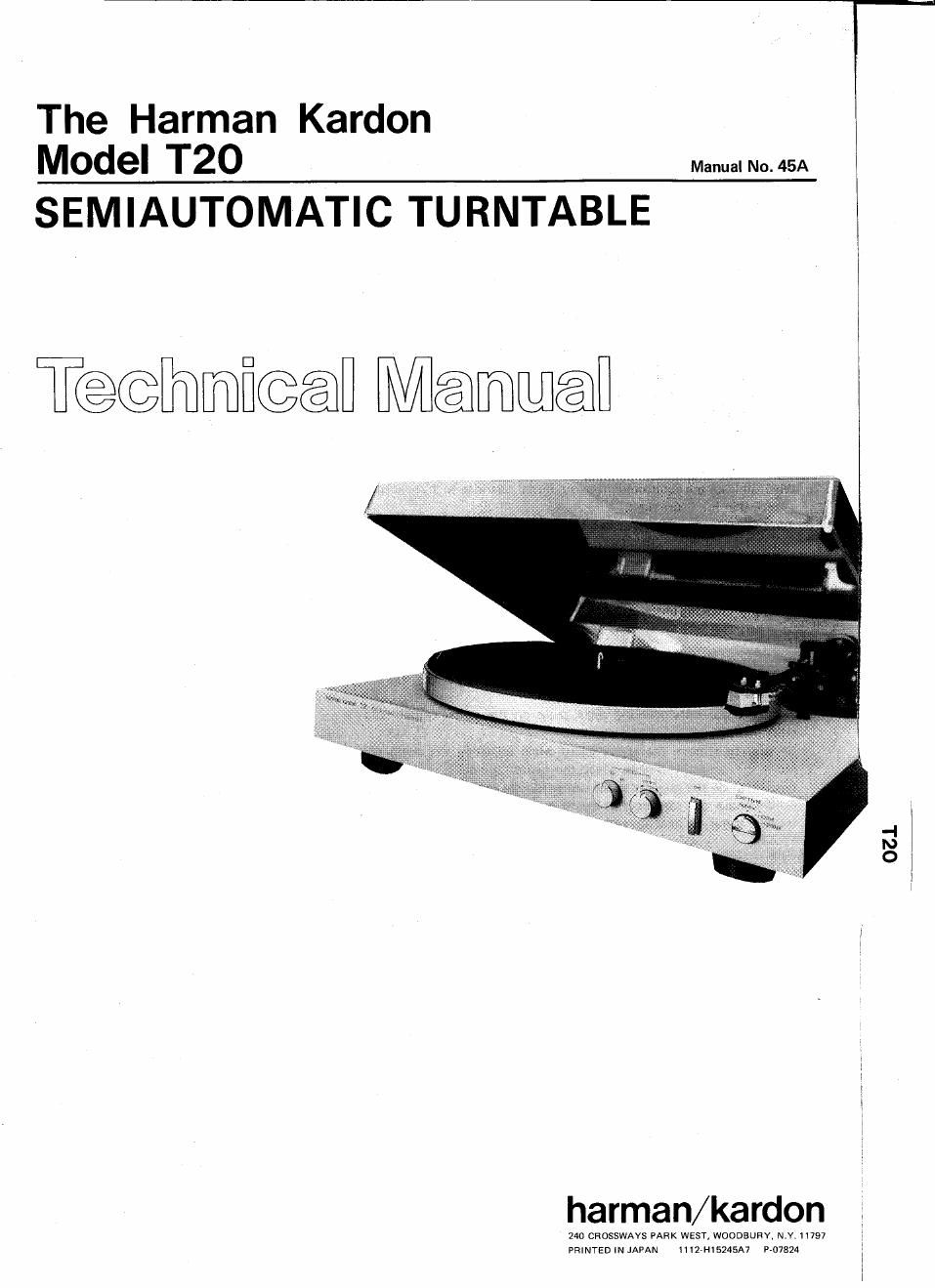 harman kardon t 20 service manual