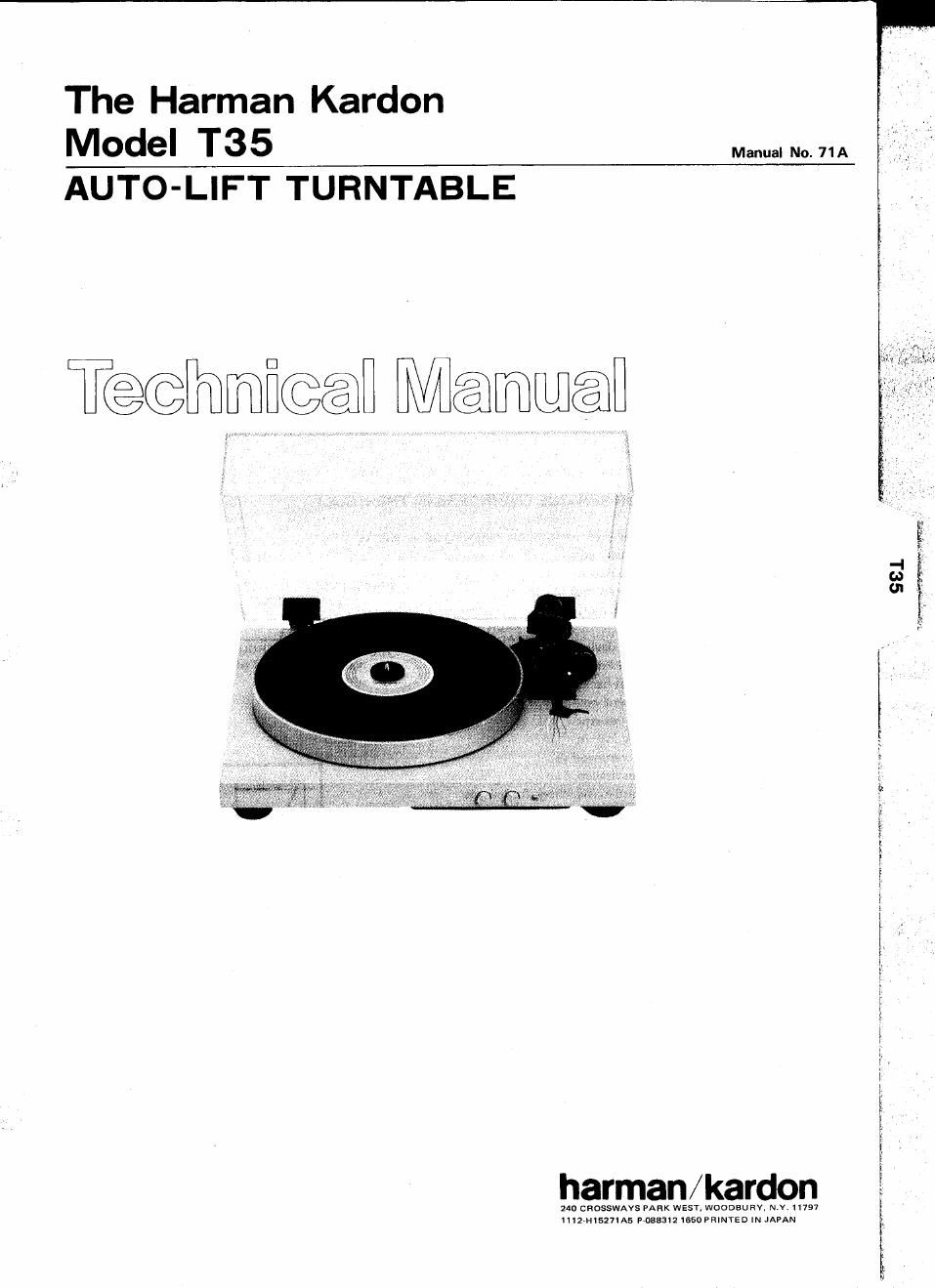 harman kardon t 35 service manual