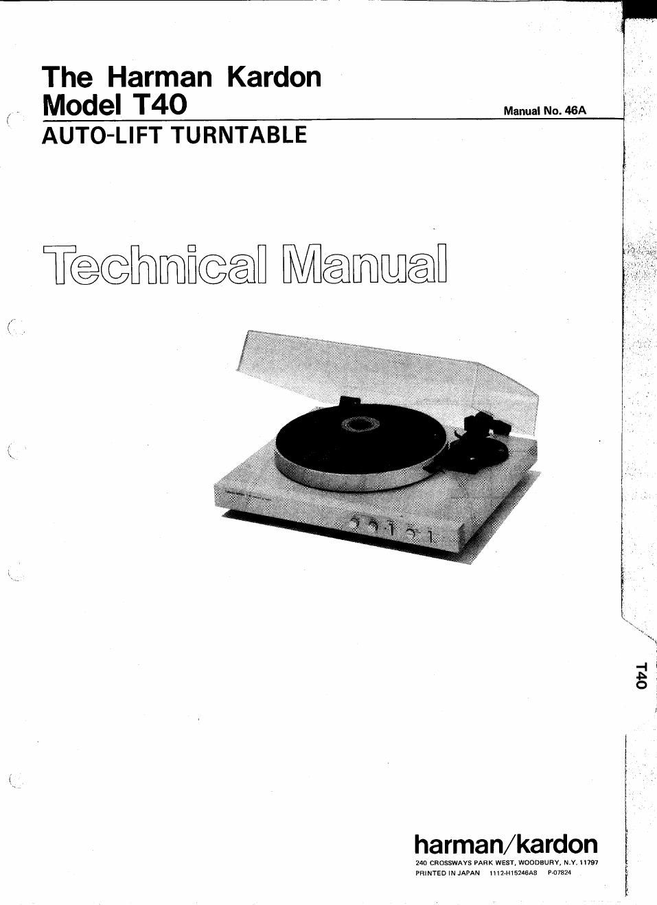 harman kardon t 40 service manual