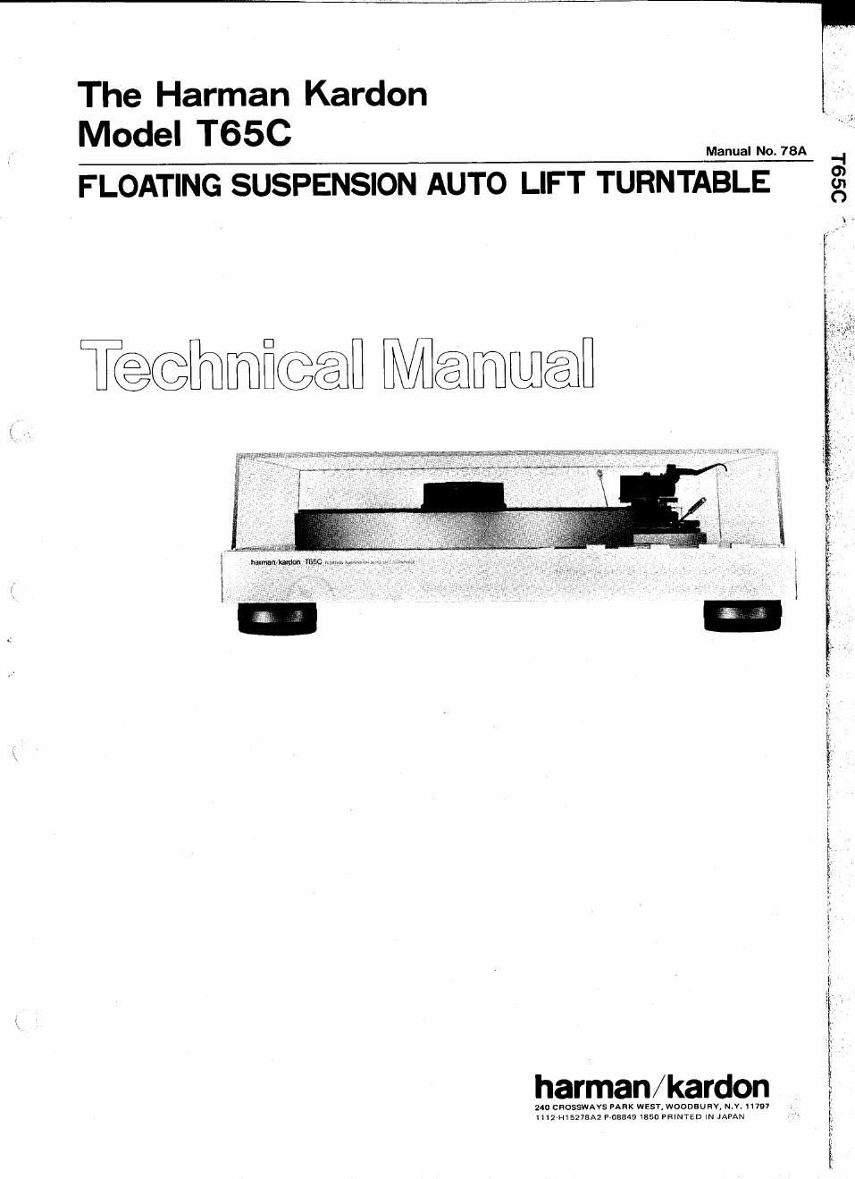 harman kardon t 65 c service manual