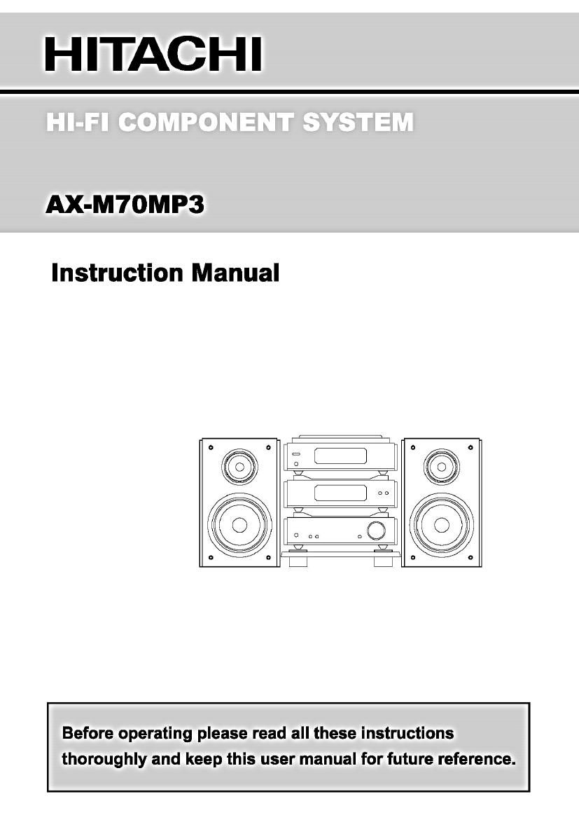 Hitachi AX M70MP3 Owners Manual