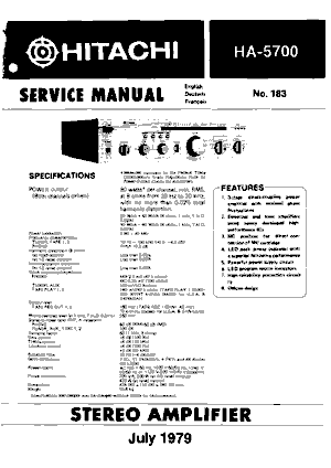 Free Audio Service Manuals - h / hitachi / hitachi-ha