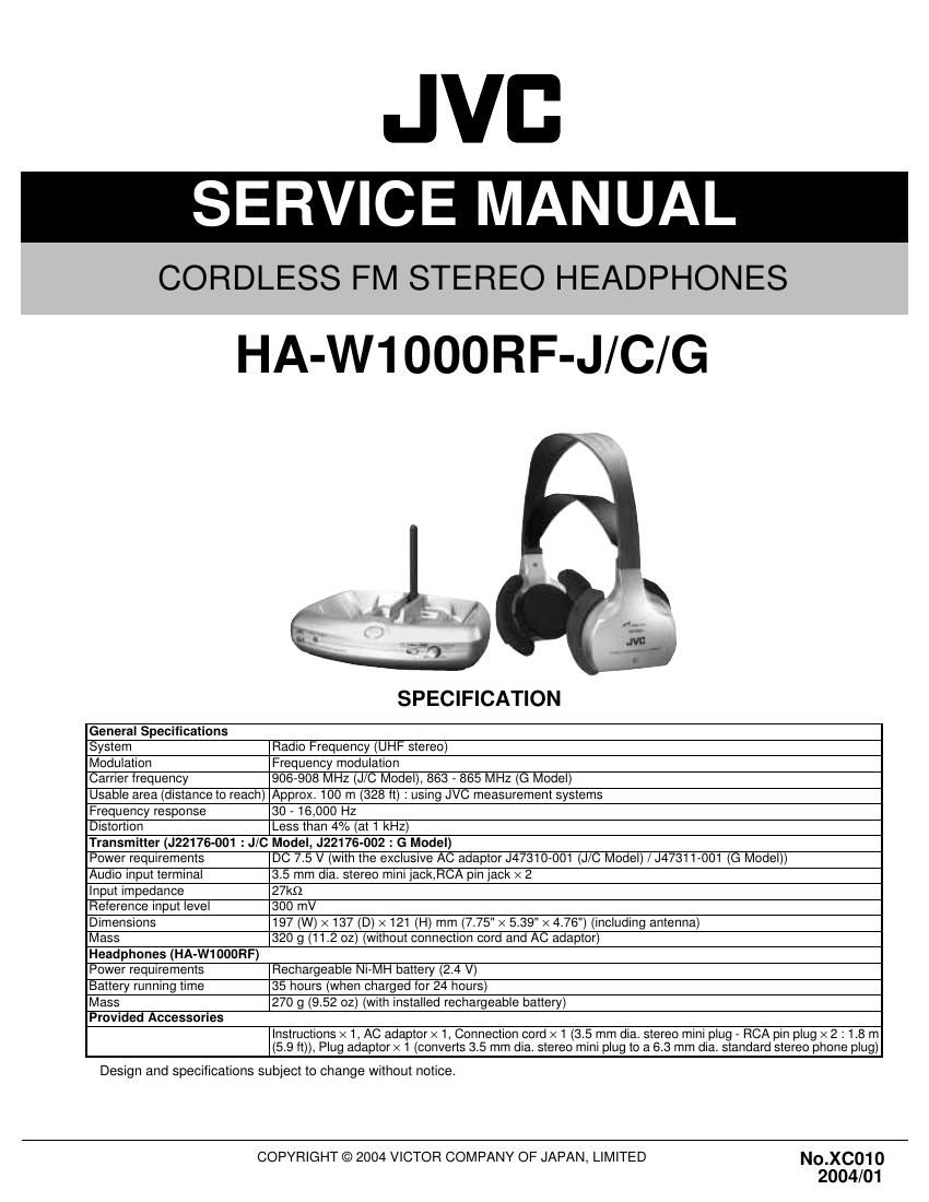 Jvc HAW 1000 RF Service Manual