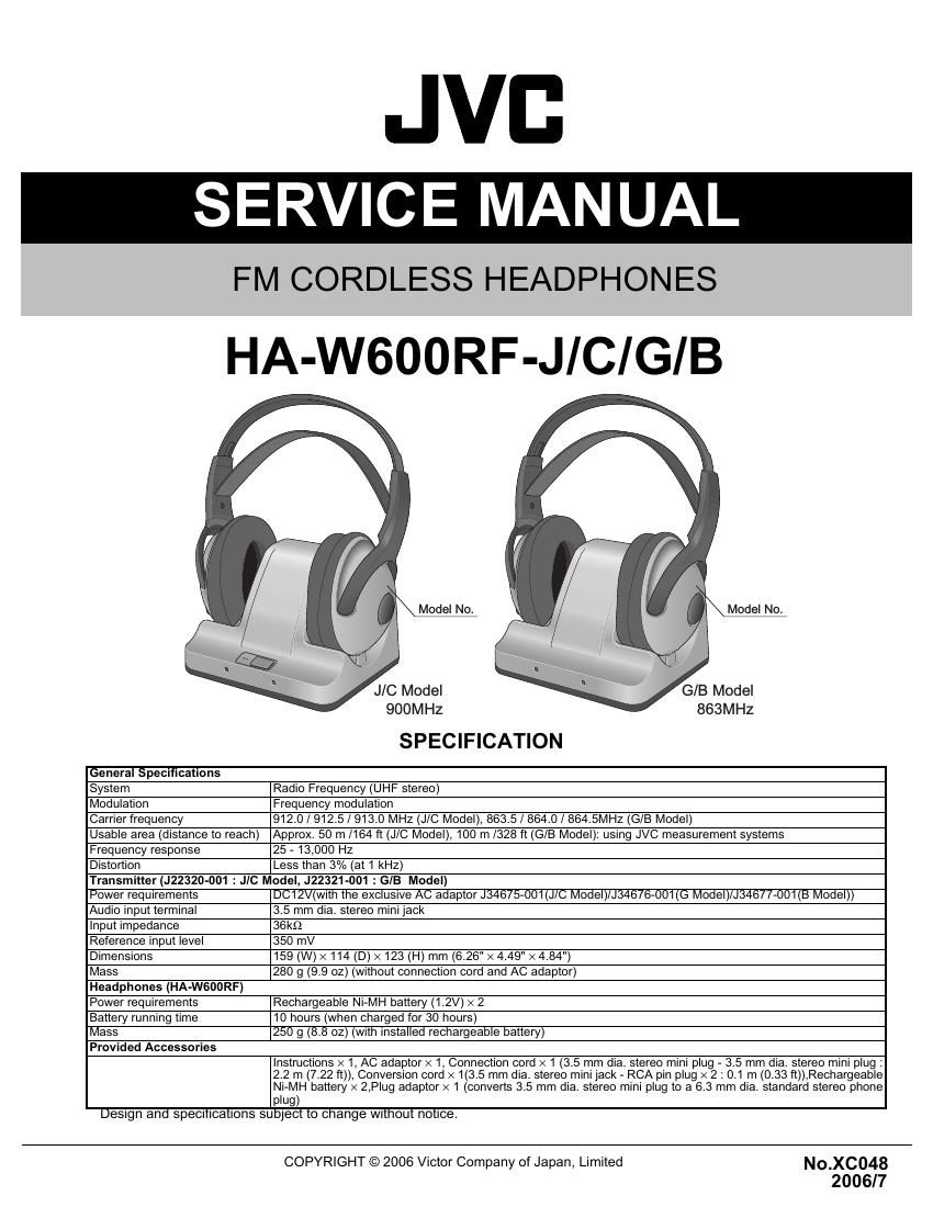 Jvc HAW 600 RF Service Manual