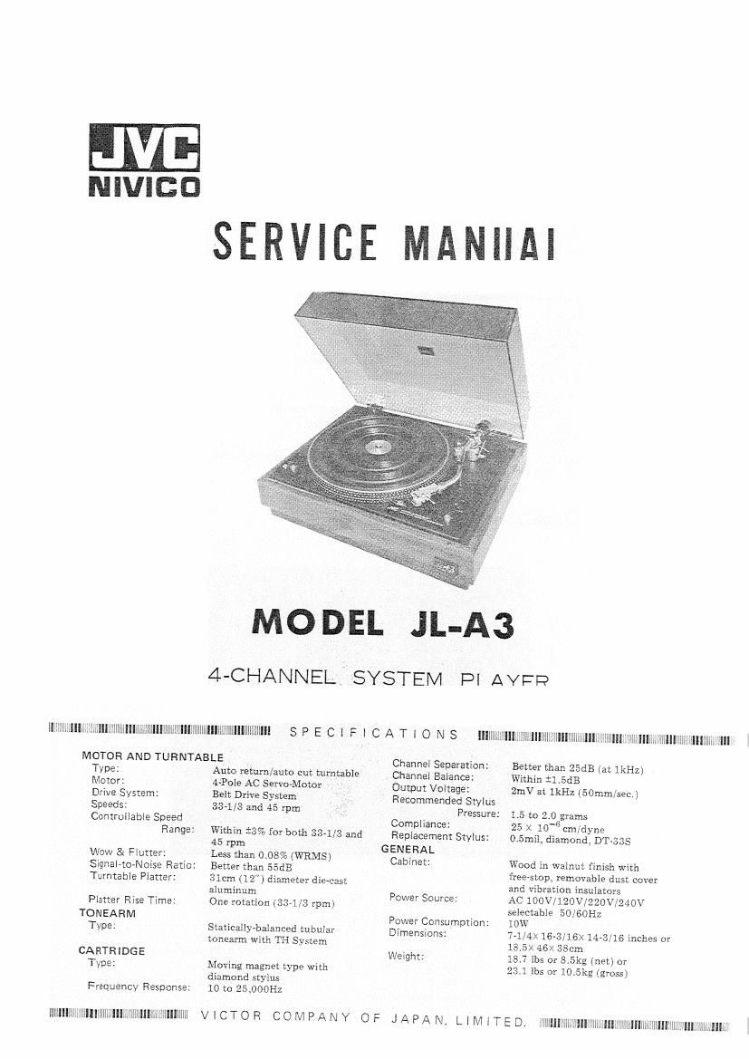 Jvc JL A3 Service Manual