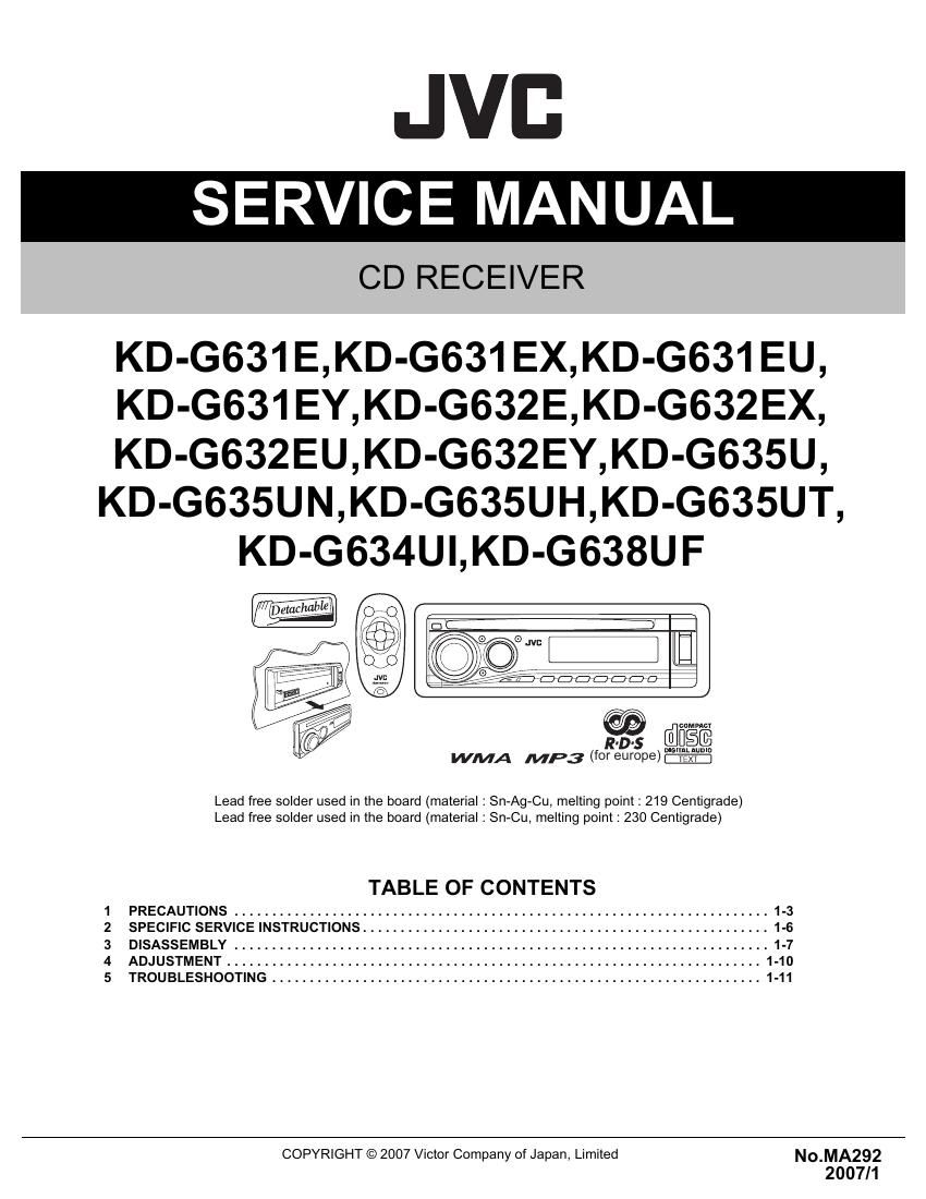 Jvc KDG 638 Service Manual