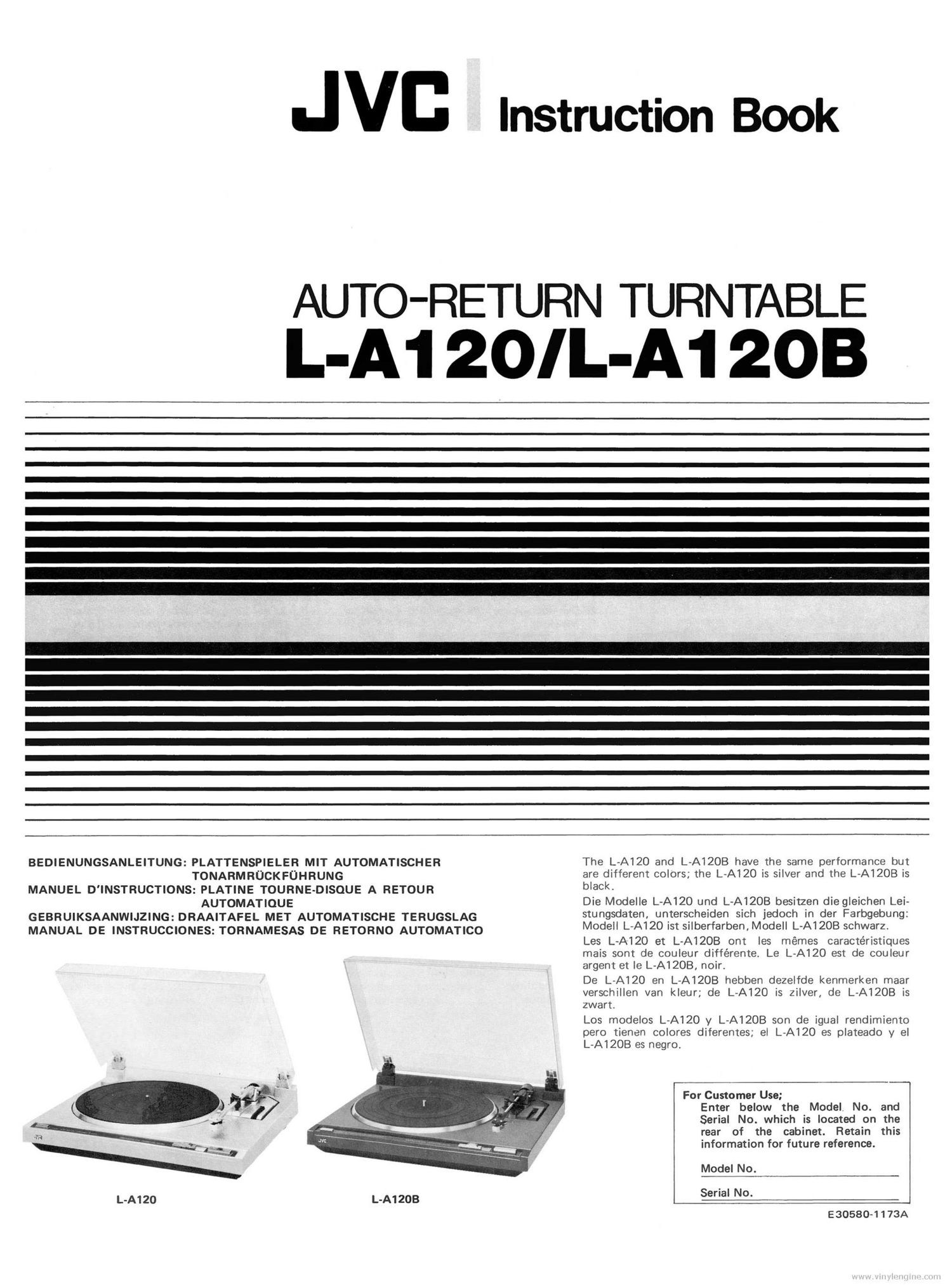 Jvc LA 120 B Owners Manual