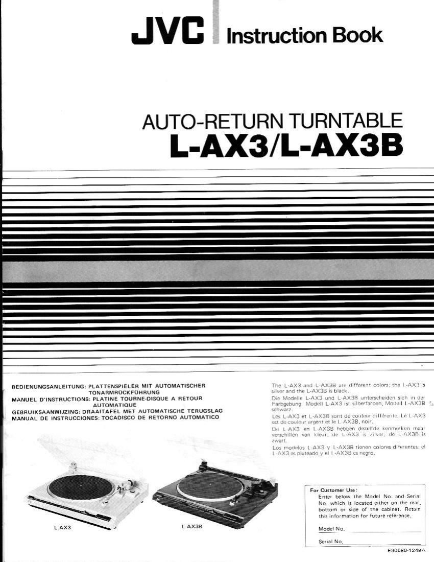 Jvc LAX 3 Owners Manual