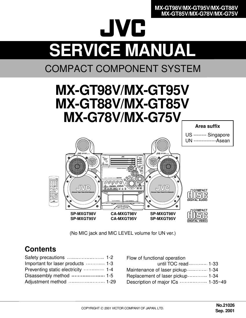 Jvc MXG 75 V Service Manual