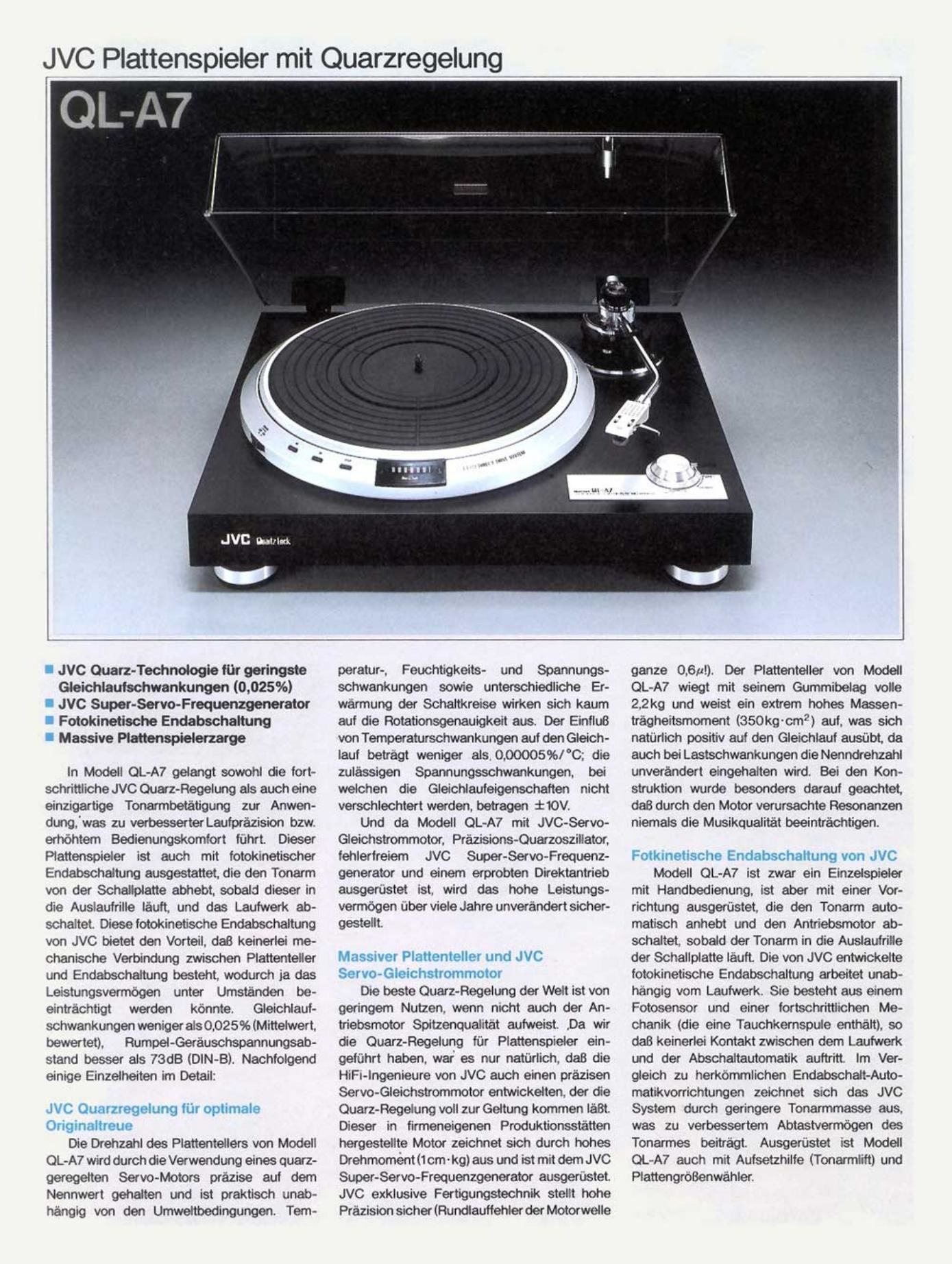 Jvc QLA 7 Brochure