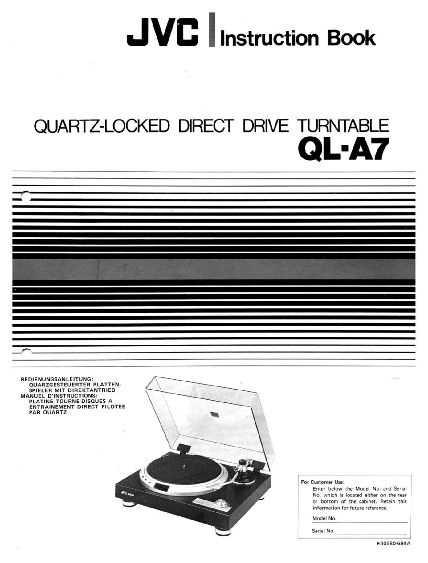 Jvc QLA 7 Owners Manual