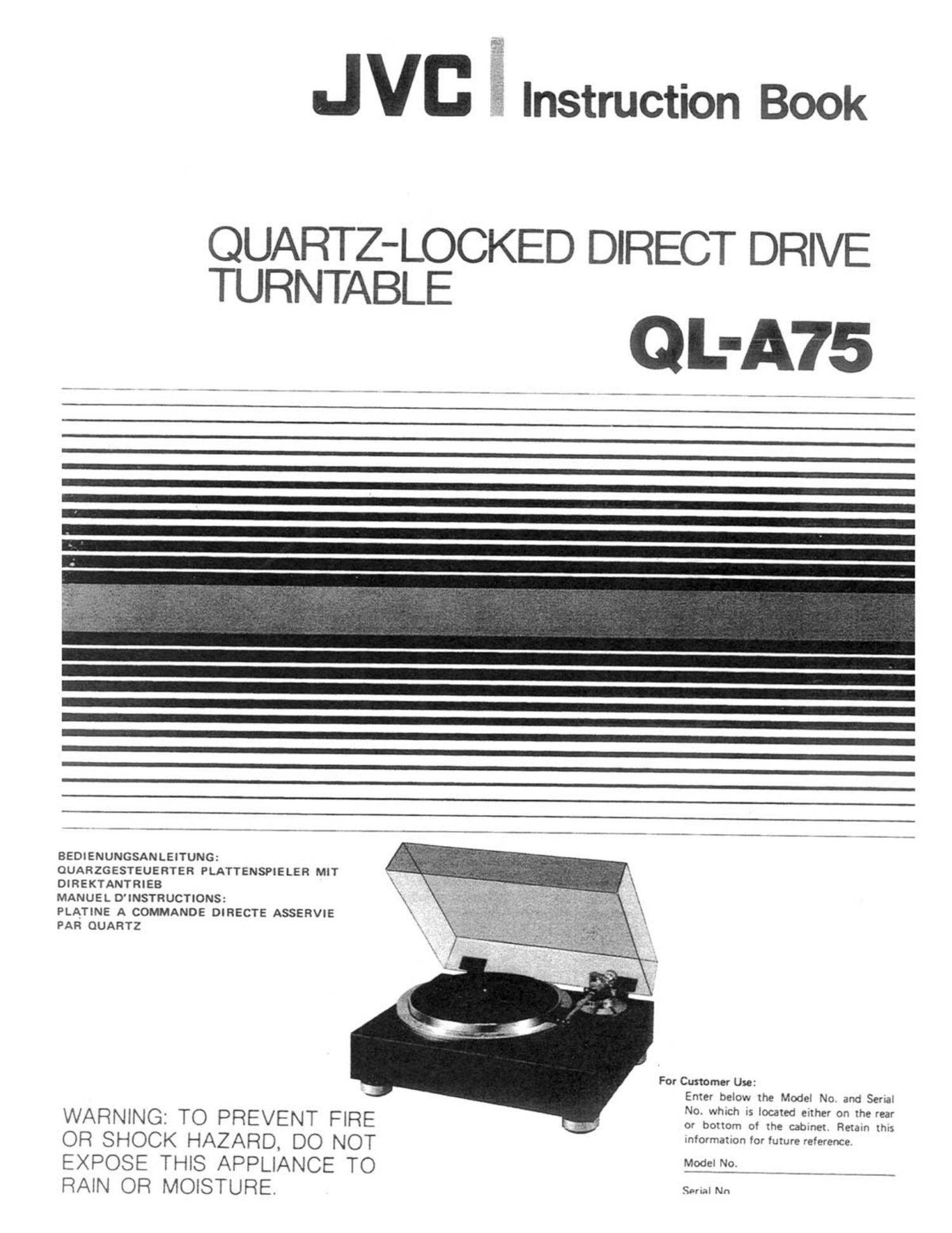 Jvc QLA 75 Owners Manual