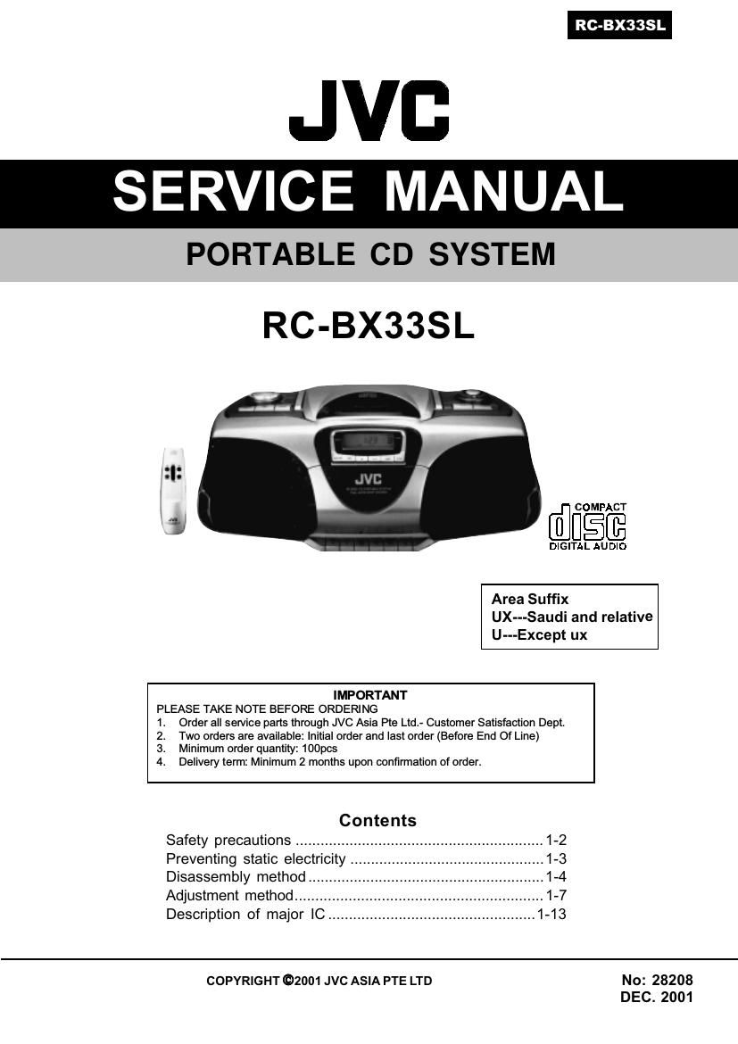 Jvc RCBX 33 SL Service Manual