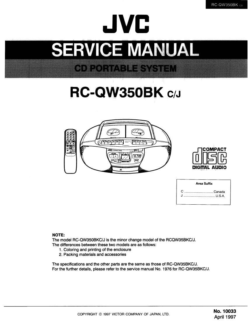 Jvc RCQW 350 BK Service Manual