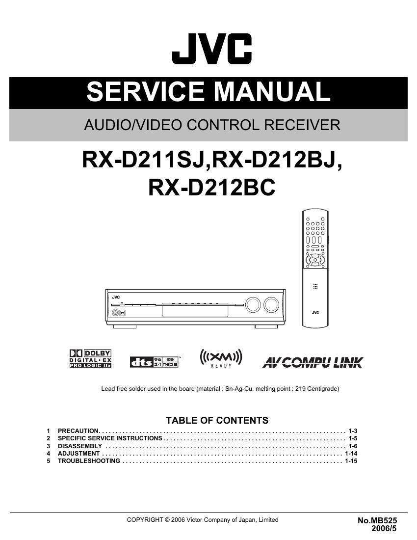 Jvc RXD 211 SJ Service Manual