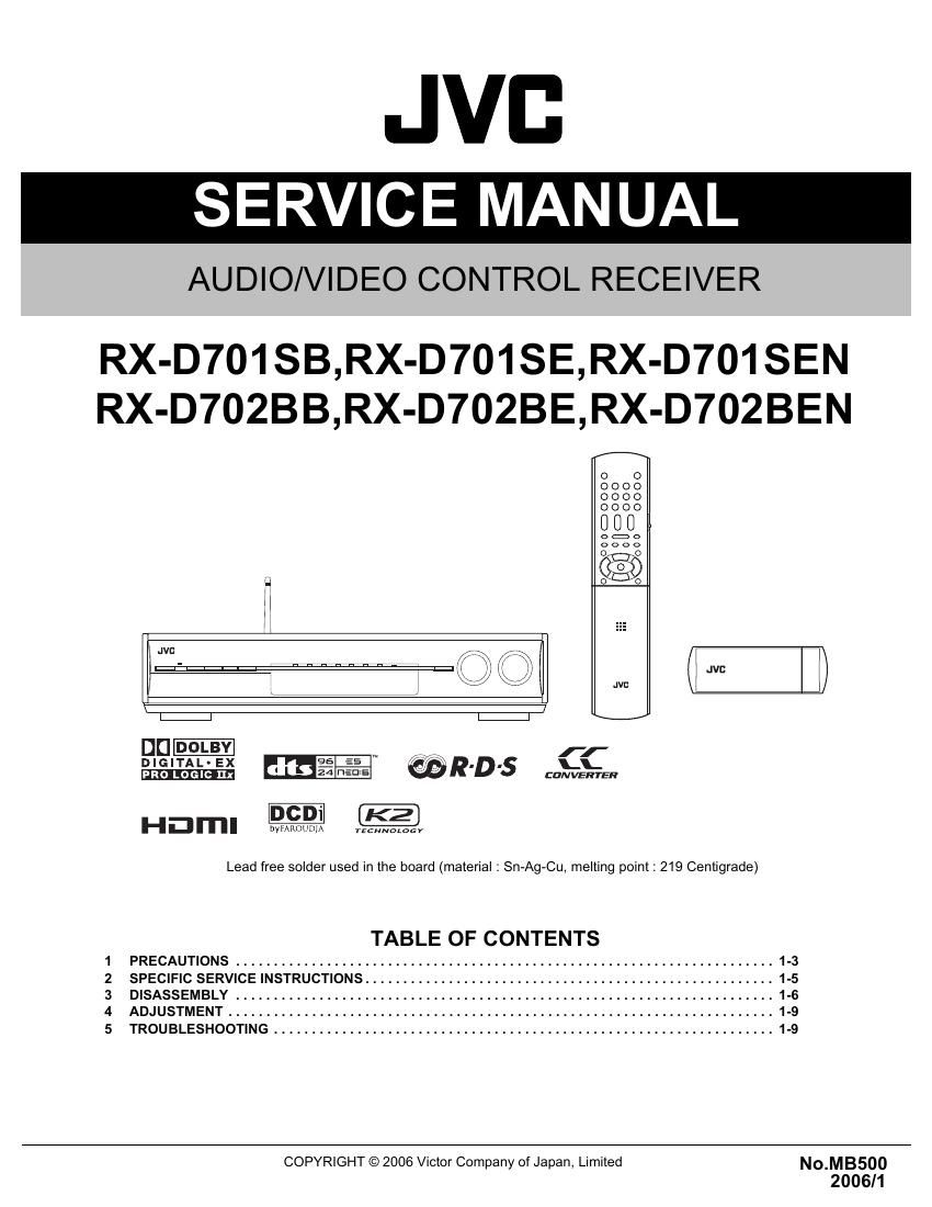 Jvc RXD 701 SB Service Manual