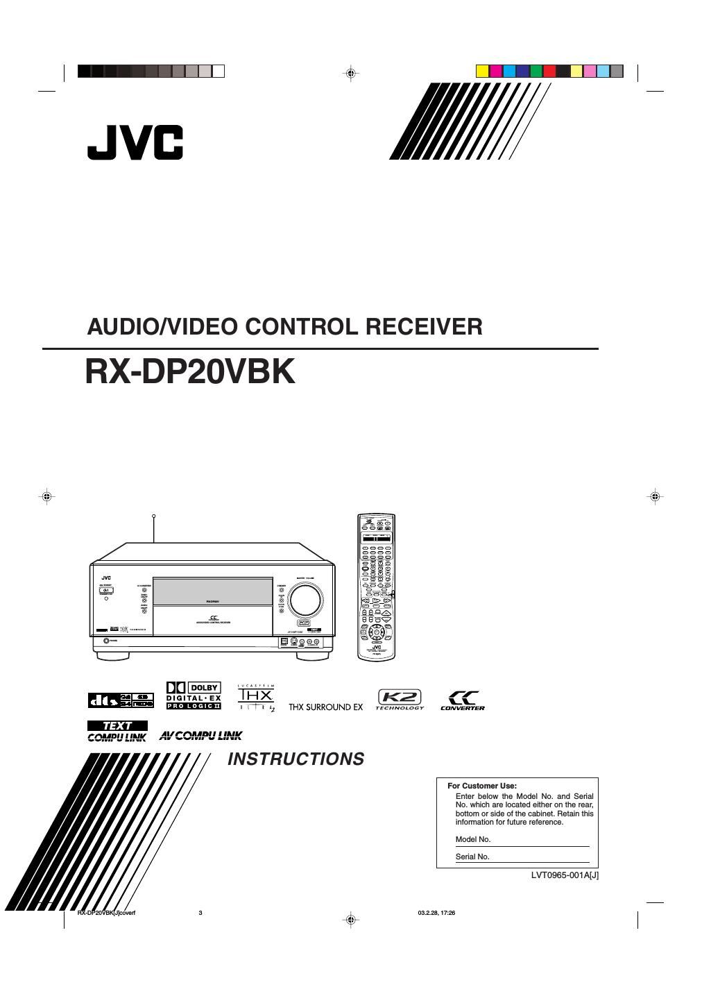 Jvc RXDP 20 VBK Owners Manual