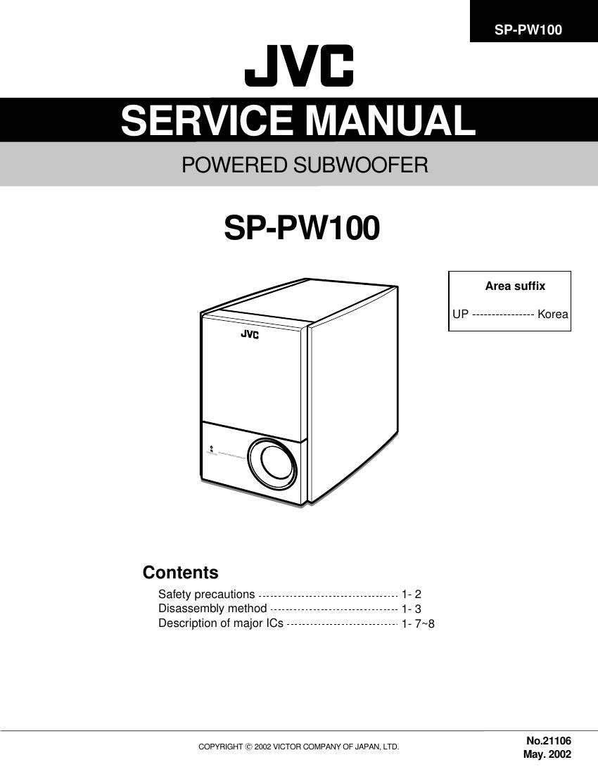 Jvc SPPW 100 Service Manual