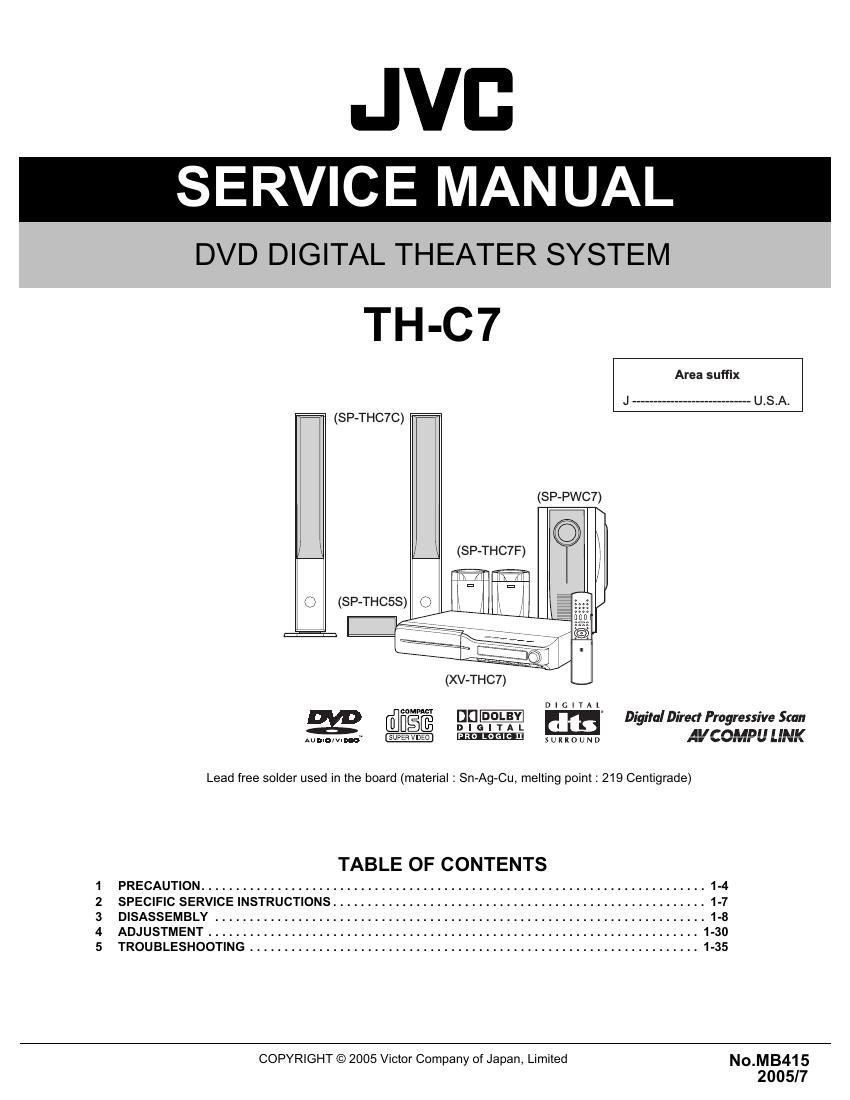 Jvc THC 7 Service Manual