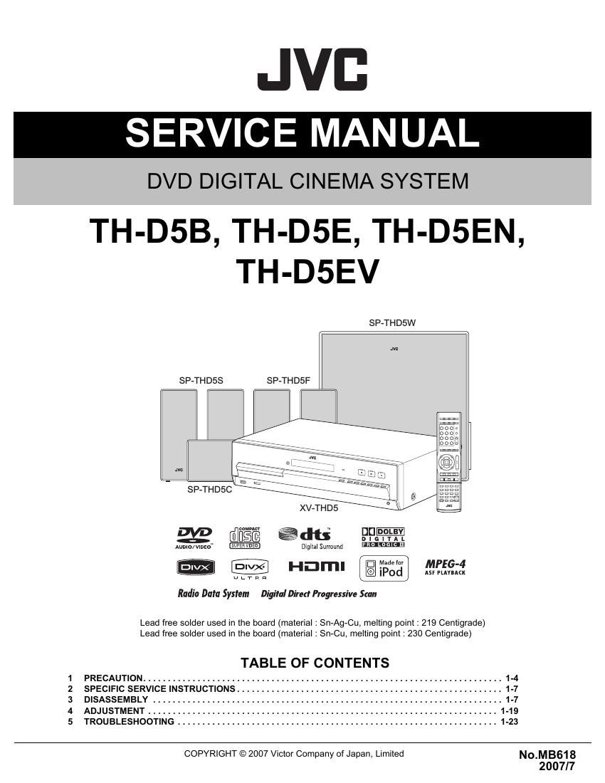 Jvc THD 5 B Service Manual