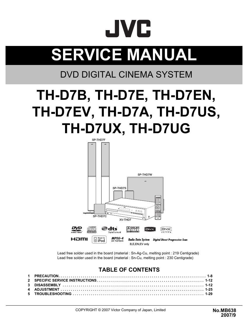 Jvc THD 7 Service Manual