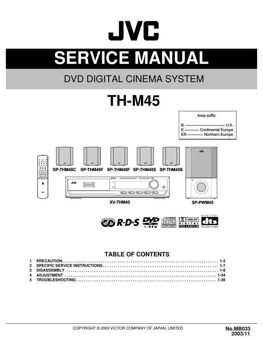 Jvc THM 45 Service Manual