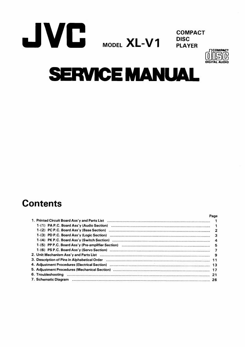 Jvc XLV 1 Service Manual