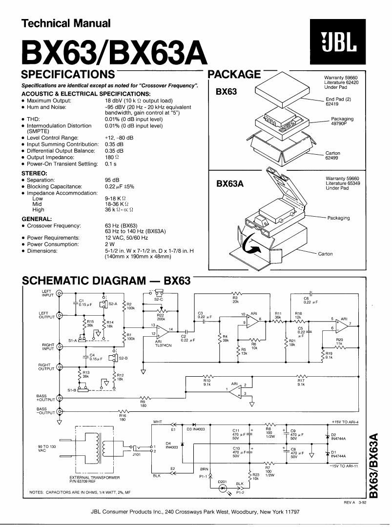 jbl bx 63 service manual