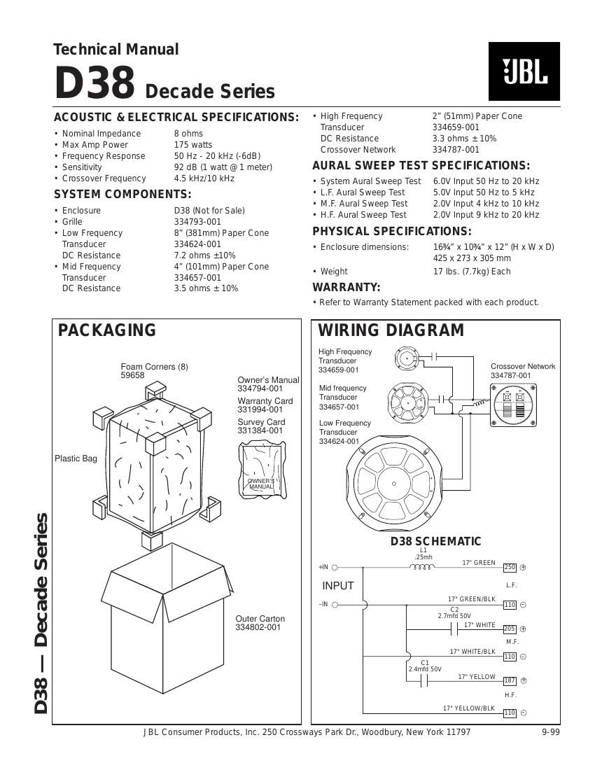 jbl d 38 service manual