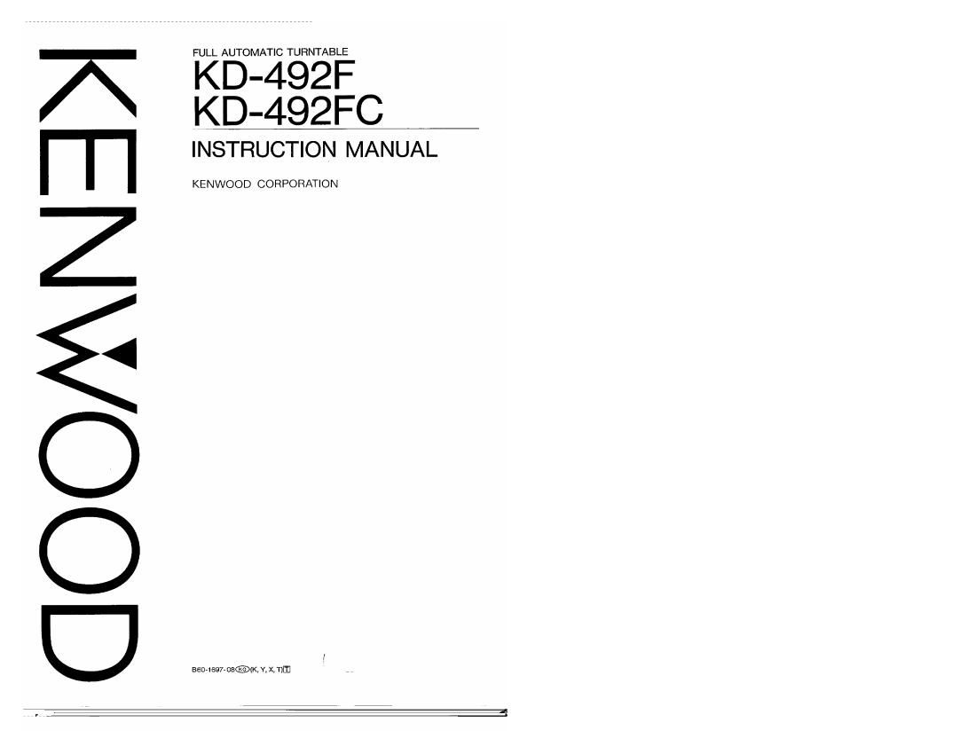 Kenwood KD 492 F Owners Manual