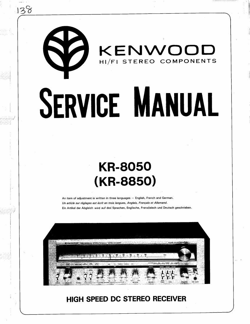 Kenwood KR 8050 Service Manual
