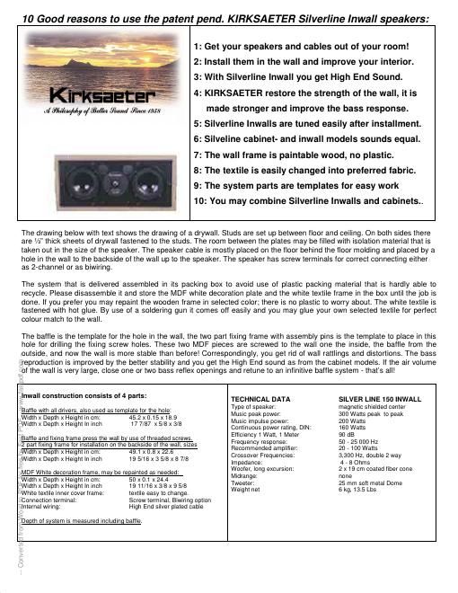 kirksaeter inwall 150 brochure