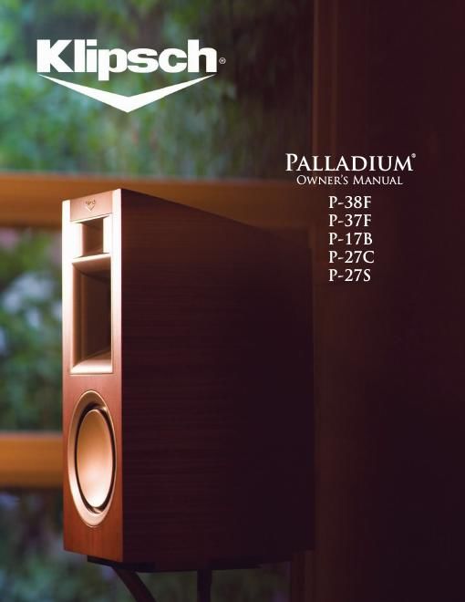 Klipsch P 37F Owners Manual