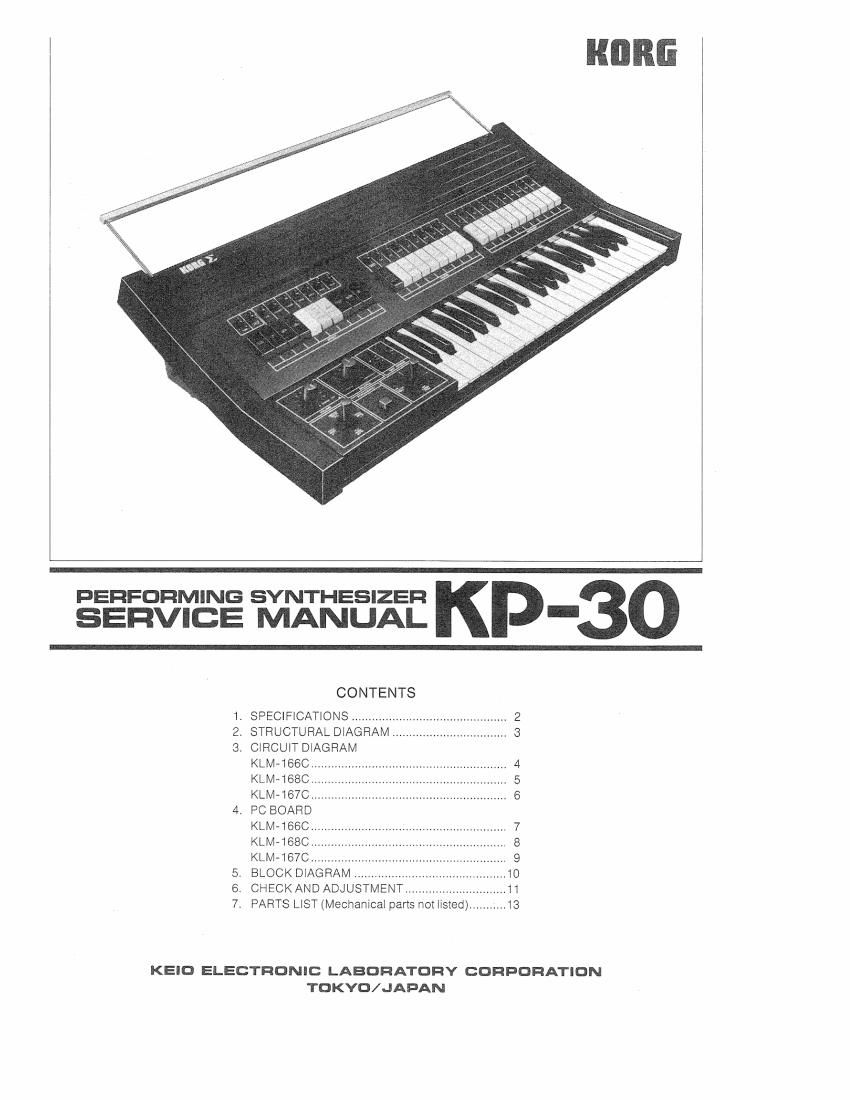 KORG KP 30 SERVICE MANUAL