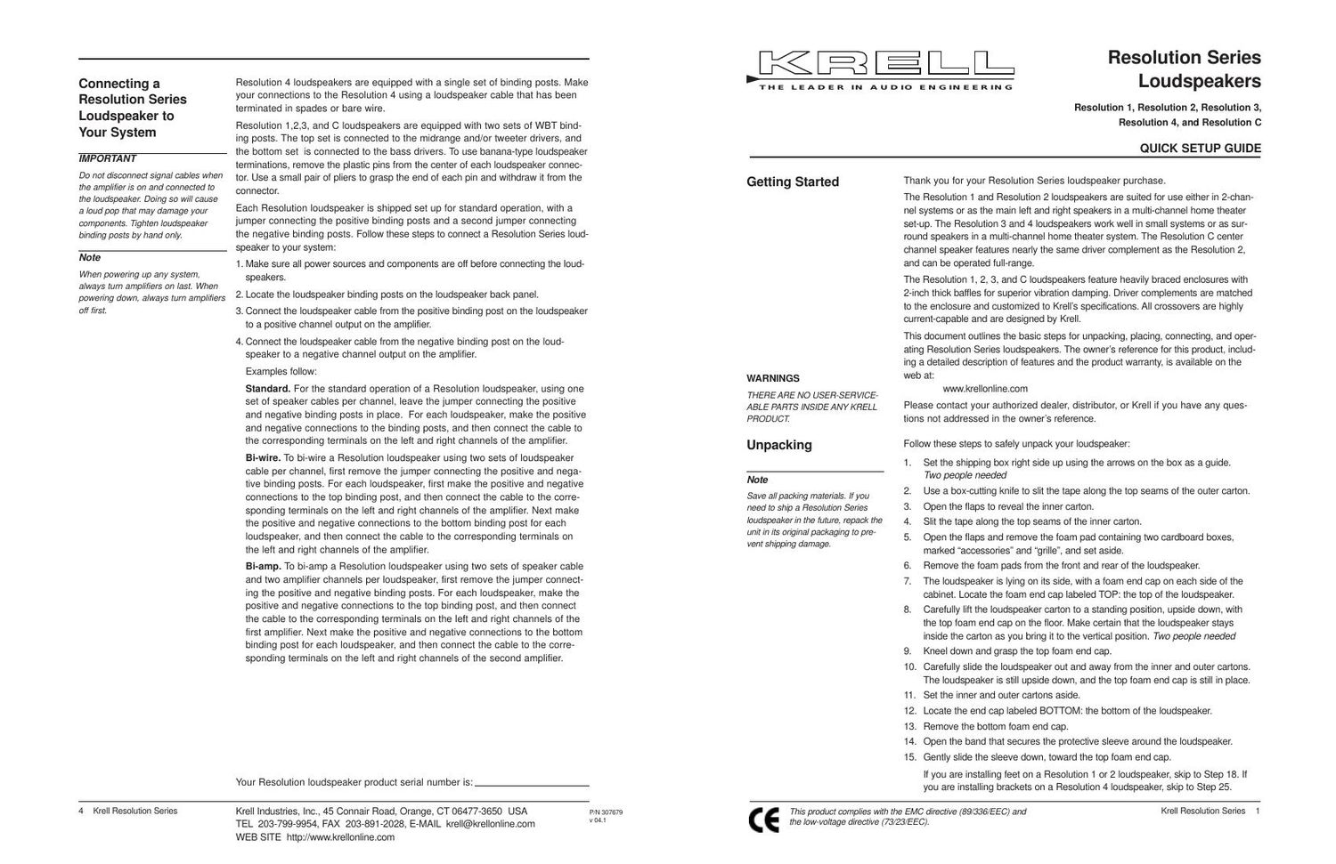 krell resolution 2 owners manual