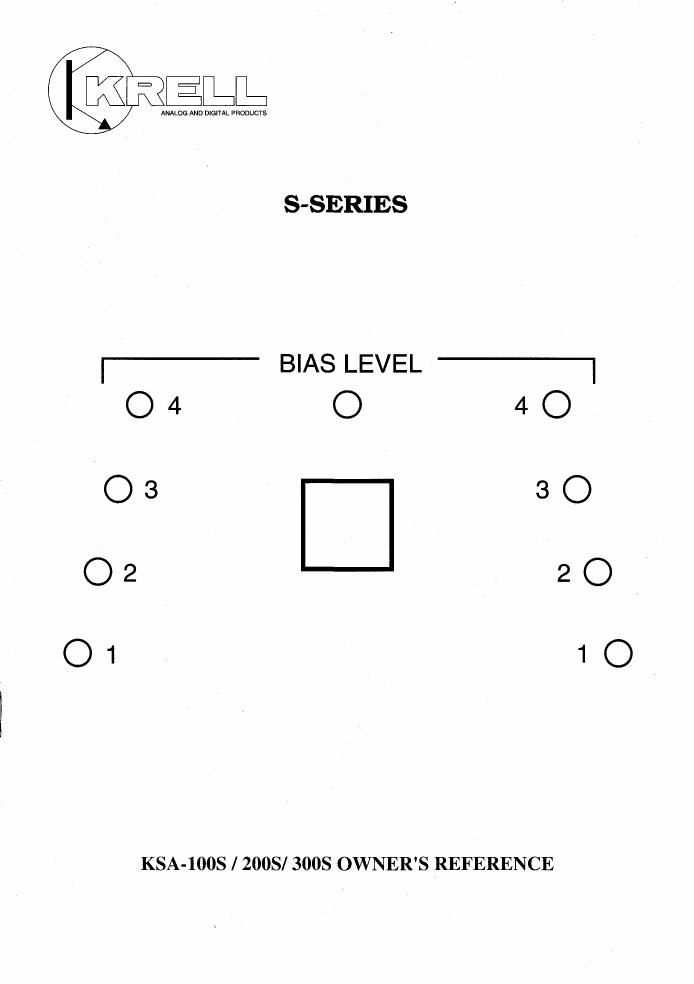 krell ksa 100 s owners manual