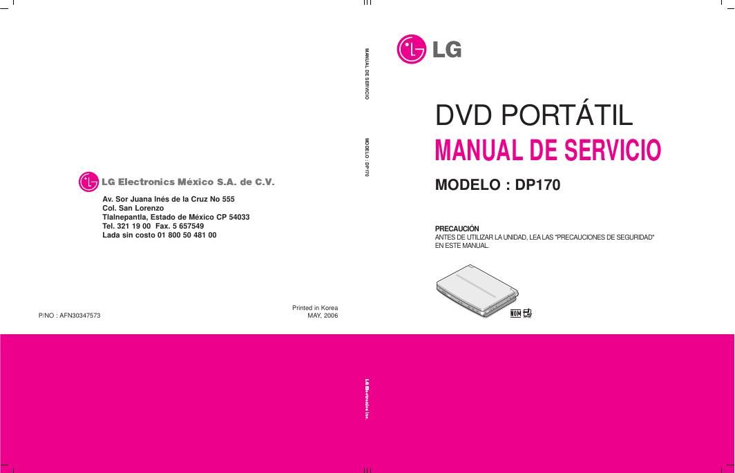 lg dp 170 service manual