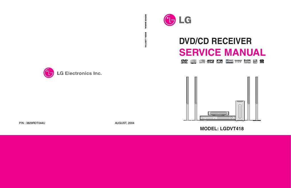 lg lgdvt 418 service manual